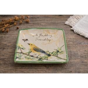 Vintage Cracker Barrel A Budding Friendship Trinket Dish